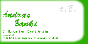 andras banki business card