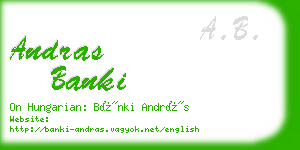 andras banki business card
